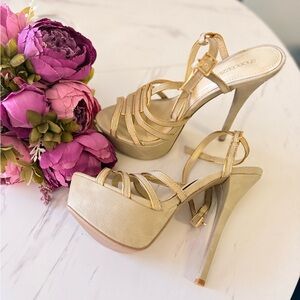 Elegant Gold High Heel Sandals